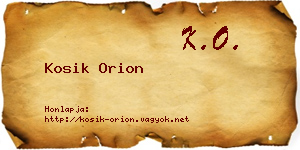 Kosik Orion névjegykártya